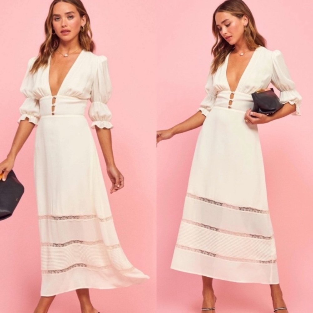 Reformation Ginny Gypsy white midi dress 4